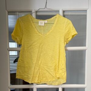 Maeve Sunny Yellow V-Neck Tee